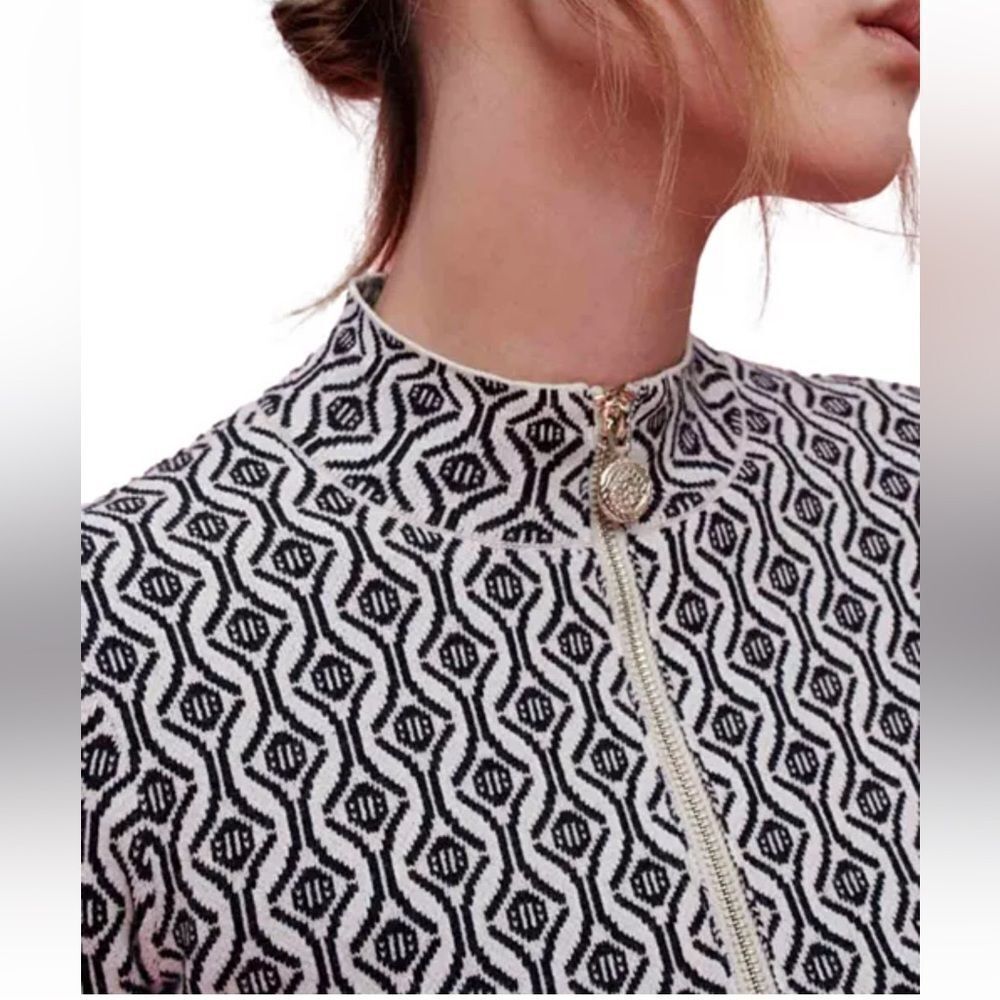 Maje Monochrome Patterned Mini Dress - Picture 5 of 12